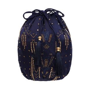 NWT CAMILLA Round Drawstring Pouch With Beading
Luxe Navy